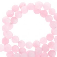 Halbedelstein Perlen rund 6mm jade mat Light pink